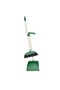 Dustpan and Broom Brush Set Long Durable Handle Soft Tipped Bristles (Assorted Color)
