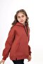 Tile Girl Child Oversized Hooded Pocketed Off Shoulder Printed Slit Sweatshirt - 4