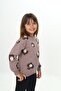 Acı Kahve Girls' Relax Fit Crew Neck Low Shoulder Printed Sweatshirt - 2 Thread - 2