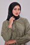 وشاح حريري مونوغرام مخطط باللون الأخضر الزمردي - 3