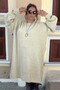 Selanik Knitted Balloon Sleeve Large Size Women's Knitwear Sweater Tunic - 2