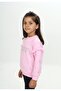 Pink Girls' Relax Fit Crew Neck Drop Shoulder Printed Sweatshirt - Ruffled Sleeves & 2 Thread - 4
