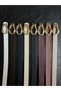 8-Piece Women's Gold Curved Snake Buckle Belt Waist Belt Coat Belt Dress Belt Trouser Belt - 3