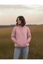 Women's Oversized Kangaroo Pocket Hooded 3-Thread Sweatshirt