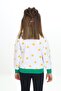 White Girls' Relax Fit Crew Neck Drop Shoulder Printed Sweatshirt - Color Block & 2 Thread - 4