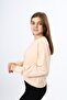 Beige Girl's Relax Fit Crew Neck Drop Shoulder Sweatshirt - 2 Thread - 4