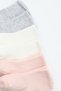 6 Pairs of Organic Cotton Baby Socks Stitch-Free Combed Cotton Socks for Girls and Boys (Pink Ecru Grey) - 3