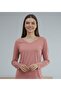 Viscose Stretch Fabric Knitted Pajama Set V-Neck Long Sleeve t Shirt Pants - 2