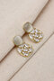 Stone Gold Color Square Evening Dress Earrings