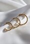 Women's 3-Piece Gold Hoop Earrings Set - 2