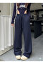 3-Piece Winter Black Gray Navy Wide-Leg Winter Sweatpants Set Plus Size Comfortable Fabric - 3