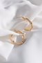 Twisted Button Model Vintage Gold Hoop Earrings