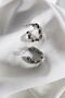 Rectangle Twisted Vintage Silver Hoop Earrings - 2