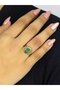 Natural Stone Green Agate Natural Stone Antique Model Women's Adjustable Ring Euy82Ya