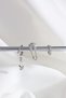 Vip Collection 3-Piece Zircon Jewelled Hook Model Silver Hoop Earrings