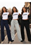 3-Piece Winter Black Gray Navy Wide-Leg Winter Sweatpants Set Plus Size Comfortable Fabric