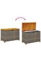 Garden Storage Box Grey 110x55x63 cm Poly Rattan Acacia Wood - 6