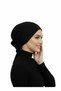 Luxury Pleated Black Ready-To-Wear Turban Hijab with Chiffon Floral Detail on the Back, Suitable for Medical Use - 2