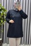 Women's Clothing Plus Size Modal Floral Applique Tunic - 7