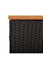 Garden Storage Box Black 220x50x54 cm Poly Rattan Acacia Wood - 8
