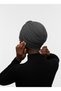 Agraf Pleated Dark Gray Ready-To-Wear Turban Hijab Bonnet Suitable for Medical Use - 4