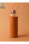 H2O Glass Flask with Leather Cover 500 ml