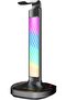 Gaming RGB Headphone Stand, Wireless Charging & USB-C Hub with Screen Lamp 5W - Black - 2