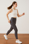 High Waist Sports Leggings Women's Gathering Long Leggings Stretchy Firming Fitness Leggings Ribbed Leggings - 3