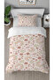 Rainbow Daisy Leaf Pink Patterned Digital Printed Special Design Children's Duvet Cover Set Without Sheets