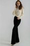 Thea Wrld Women Black Stretch Fabric Flare Jeans Pants High Waist Spanish Jeans Jnsworld-Dk2 - 3