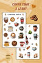Set of 2 Coffee Themed Stickers - Coffee Stickers -For Coffee Lovers- Laptop Notebook Phone