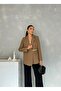 Lined Short Cashmere Leya Jacket with Side Belt Detail - 4