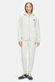 Esther Bone Color Zippered and Pocketed Cotton Embroidered Loose Fit Women's Sweatshirt - 5