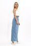Light Blue Long Pencil Skirt - 3