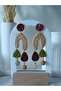 Lightweight Big Dangle Natural Stone Handmade Polymer Clay Earrings Special Design Steel Earring with Attachment - 2