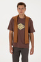 Men's Comfort Fit Crew Neck Brown T-Shirt 50324811-Vr029 - 3