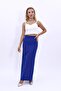 Cobalt Blue Color Long Pencil Skirt - 2
