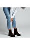 Brown Suede Genuine Leather Front Metal Zipper Women's Thick Heeled Boots - 4