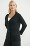 Oversized Pocket Knitwear Cardigan - Black - 5