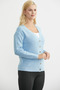 Oversized Knitwear Cardigan with Metal Buttons - Blue - 4