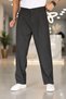 Baggy Double Pleated Anthracite Color Elastic Waist Quality Comfortable Cut Classic Wide Leg Baggy Trousers