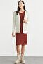Hair Braided Comfortable Fit Knitwear Cardigan - Stone - 2