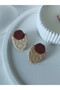 Gold Yellow Bronze Brown Textured Ultra Light Polymer Clay Women's Earrings Handmade Steel Earring Apparatus - 5
