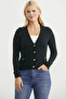 Buttoned Knitwear Cardigan with Pocket Detail - Black