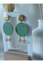 Mint Green Bead Charm Earrings Polymer Clay Steel Earrings Apparatus Women's Earrings Dangle Lightweight Earrings - 8