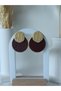Mocha Coffee Gold Color Textured Ultra Light Polymer Clay Women's Earrings Handmade Steel Earring Apparatus - 3