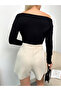 Women's Black Off Shoulder Viscose Long Sleeve Blouse - 7