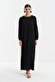 Lace Sleeves Comfortable Fit Dress Black