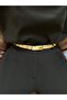 Surge Rectangular Patterned Women's Gold Buckle Belt Waist Belt Coat Belt Dress Belt Trouser Belt
