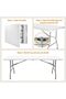 180Cm Folding Table 6-Foot Plastic Trestle Indoor & Outdoor, White Granite - 5